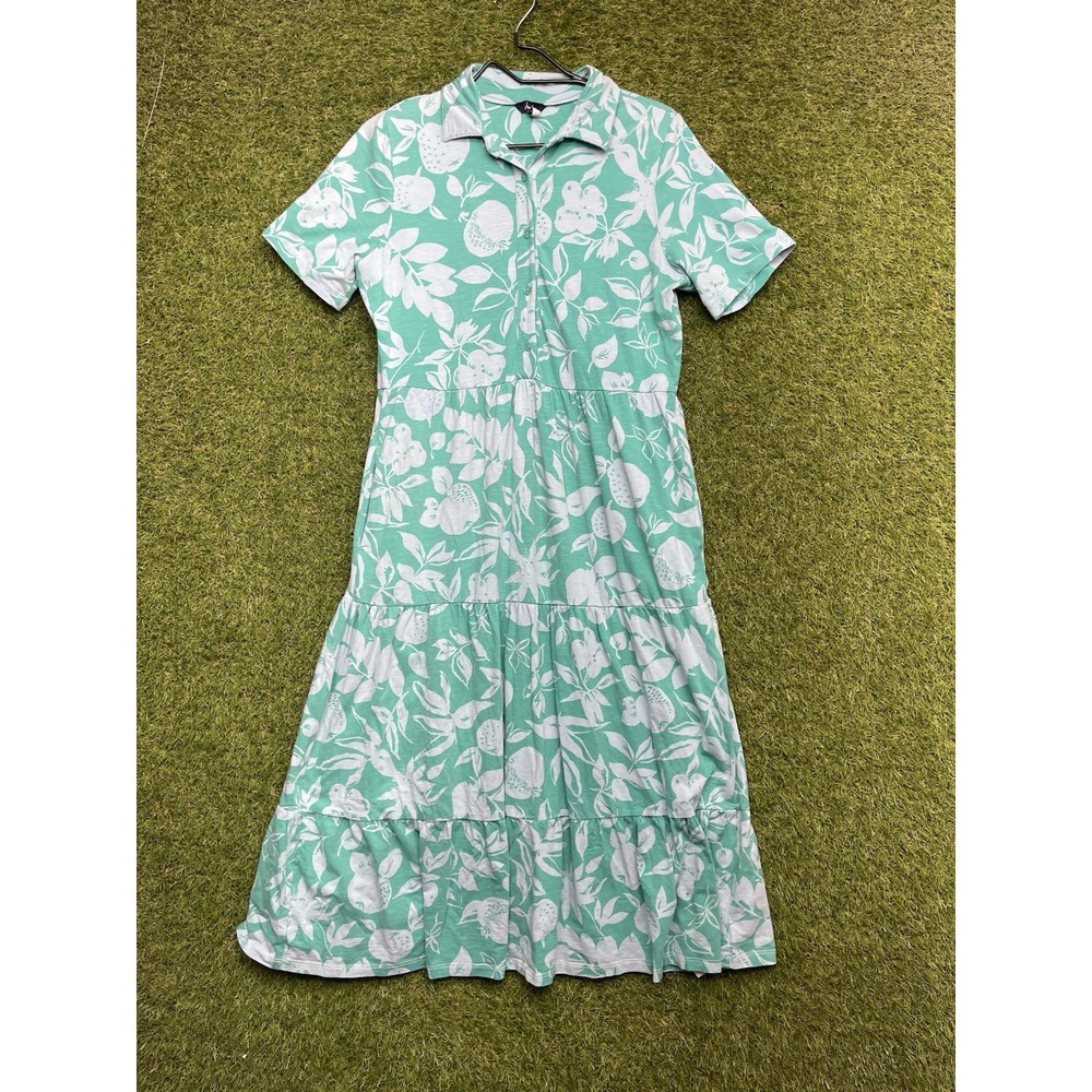 Joules Poppy Butterfly Maxi Dress Womens 8 Button Front Short Sleeve Flowy Boho